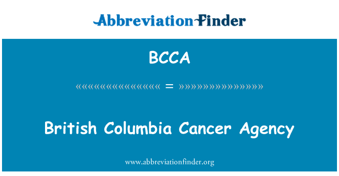 BCCA: British Columbia kanser agensi