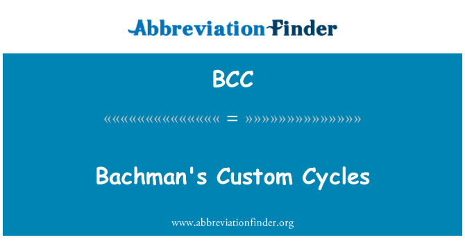 BCC: Vlastní cykly si Bachman