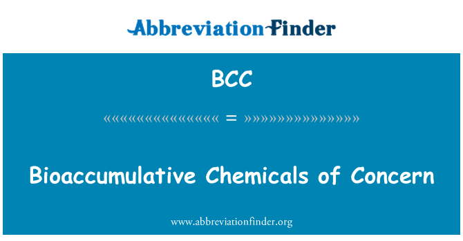 BCC: Bioakumulativní chemických látek vzbuzujících obavy