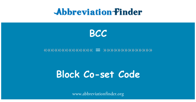 BCC: Blockera co ange kod