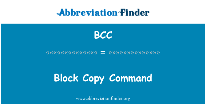 BCC: Příkaz Copy bloku