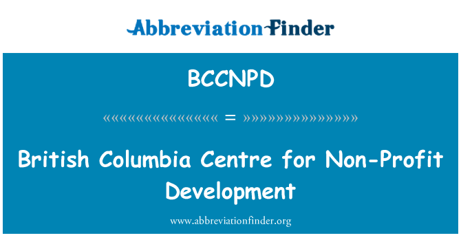 BCCNPD: British Columbia senter for Non-Profit utvikling