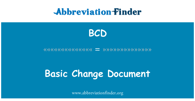 BCD: Document de changement de base