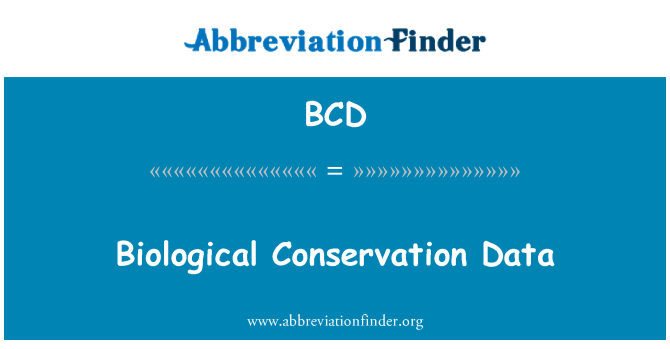 BCD: Biologische instandhouding gegevens