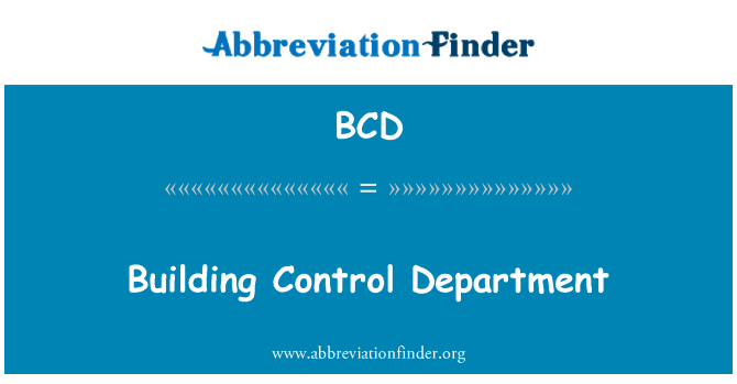 BCD: 建筑控制部门