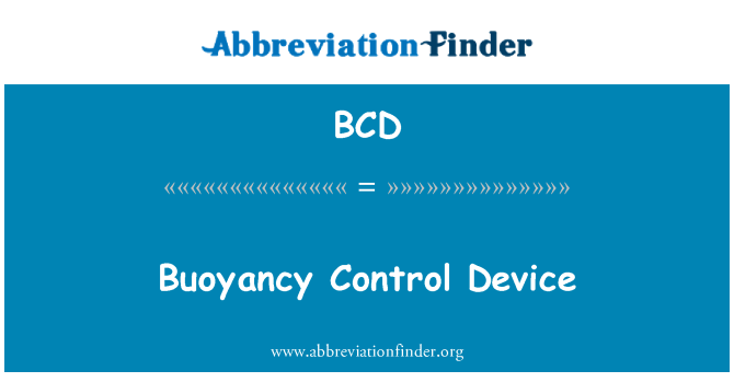 BCD: Dispositivo de Control de flotabilidad