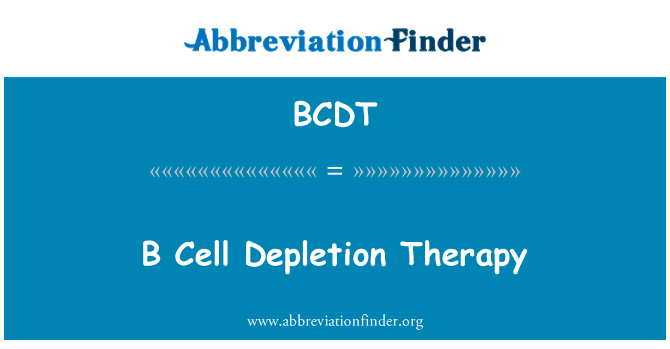 BCDT: Terapia de depleción de células B