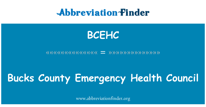 BCEHC: Bucks County avarii tervishoiunõukogu