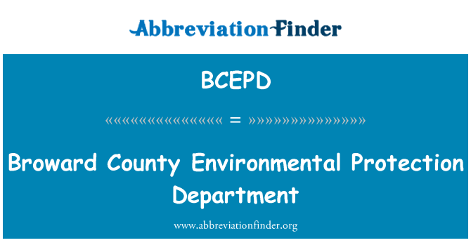 BCEPD: Broward County Environmental Protection Department