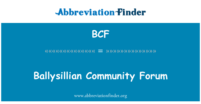 BCF: Ballysillian Community Forum