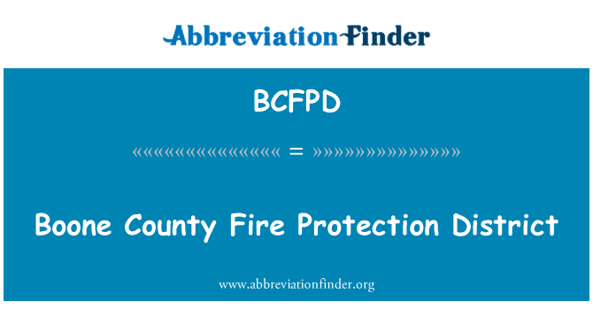 BCFPD: Boone County Fire bescherming District