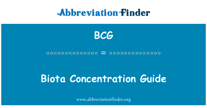 BCG: Biota 농도 가이드