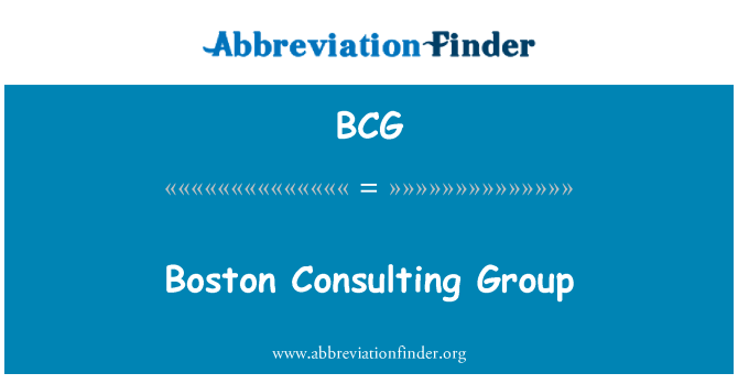 BCG: Boston Consulting Group