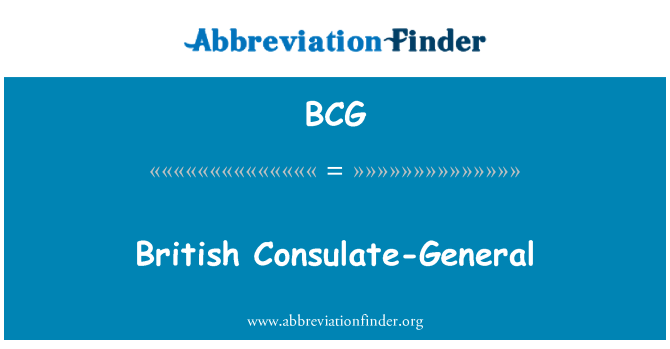 BCG: British Konsulat Ketua