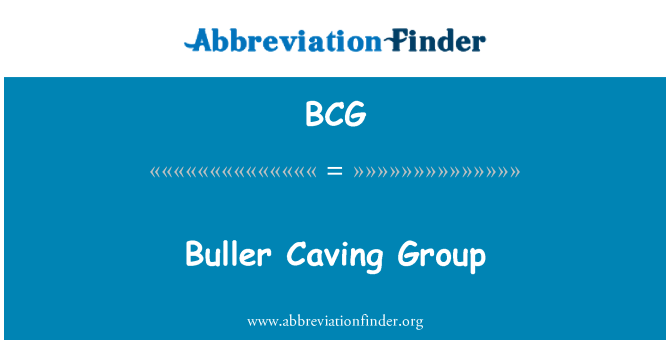 BCG: Buller Höhlenforschung Gruppe