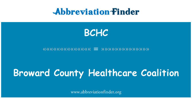 BCHC: Broward County Healthcare Coalition