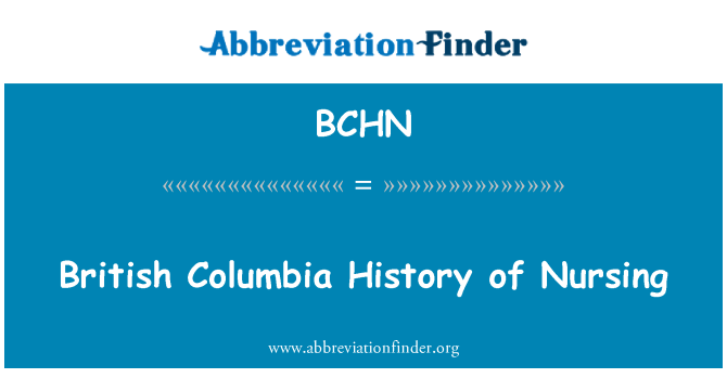 BCHN: Colúmbia Britânica de história de enfermagem