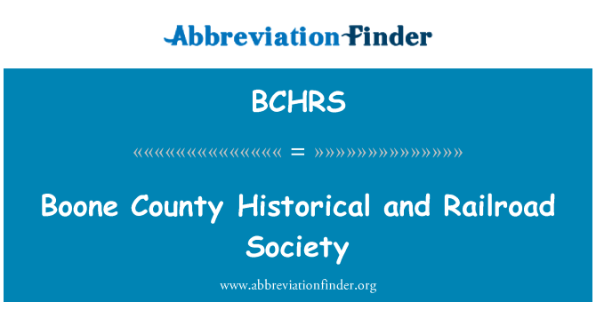 BCHRS: Boone County Historical ir geležinkelio visuomenės