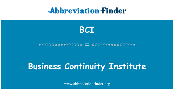 BCI: Institut de continuïtat de negoci
