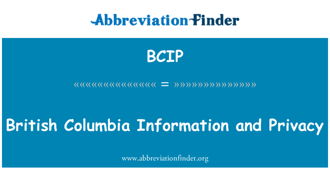BCIP: Britská Kolumbie informací a soukromí