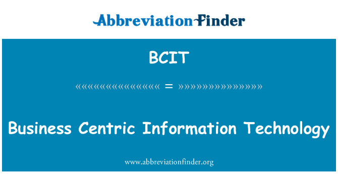 BCIT: Business Centric Information Technology