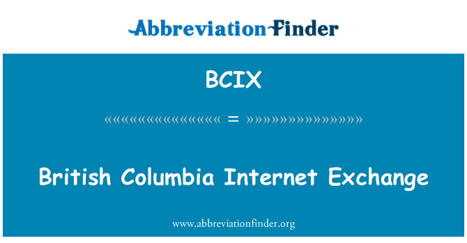 BCIX: British Columbia internetno izmenjavo