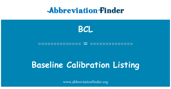 BCL: Cota de calibrare de bază