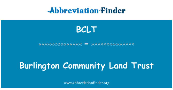 BCLT: Burlington Community Land Trust