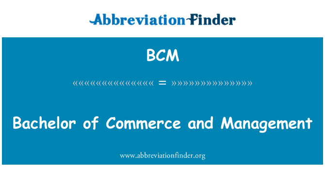 BCM: Bachelor of Commerce und Management
