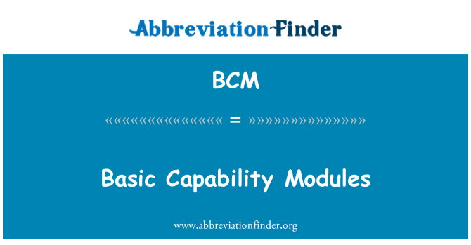 BCM: Modules de baz kapasite