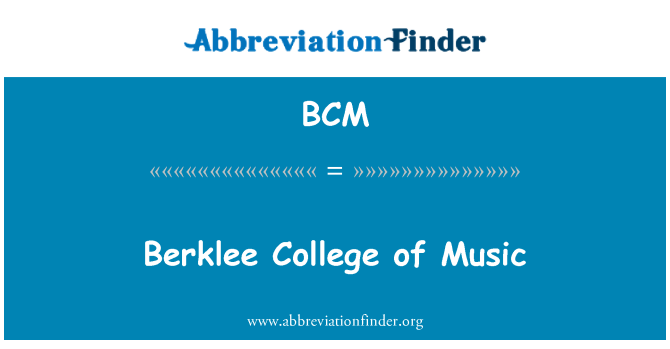 BCM: Berklee College of Music