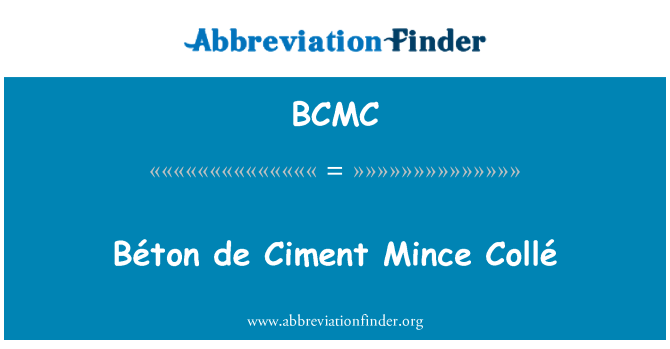 BCMC: Collé ไส้ Ciment เดอ Béton