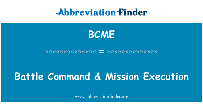 BCME: Battle Command & mise provedení