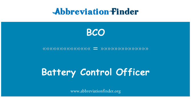 BCO: Sĩ quan kiểm soát pin