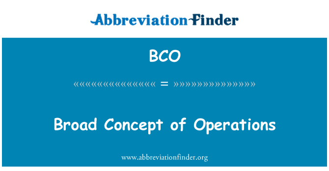 BCO: תפיסה רחבה של פעולות