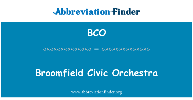 BCO: Broomfield pilsoniskā orķestris