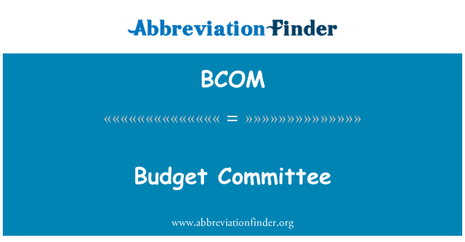 BCOM: Comitè del pressupost