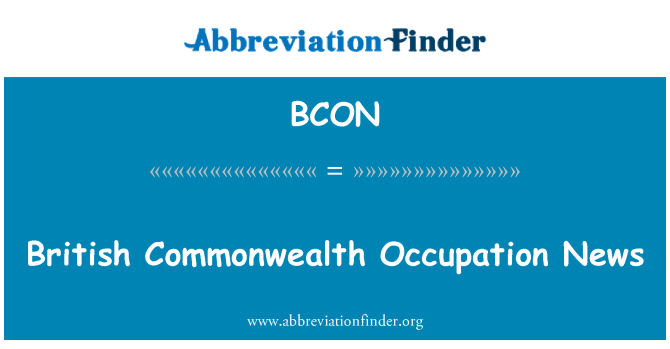 BCON: Briti okupatsioon Uudised