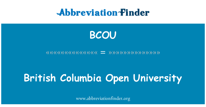 BCOU: Columbia britannica Open University