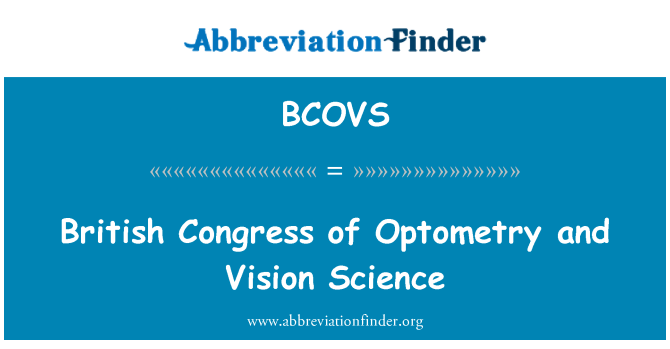 BCOVS: Britský Kongres optometrie a vize vědy