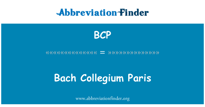 BCP: Bach Collegium Paris