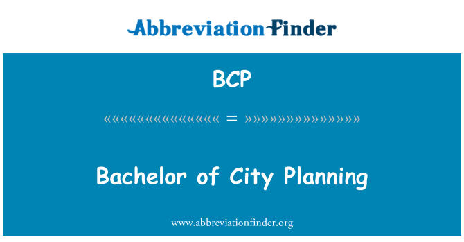 BCP: Bachelor Stadtplanung