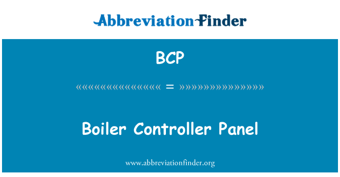 BCP: Panel kotla regulátor