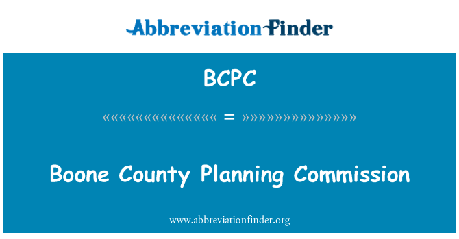 BCPC: Boone County Planning Commission