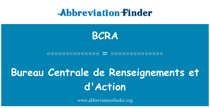 BCRA: Bureau Centrale de Renseignements et d'Action