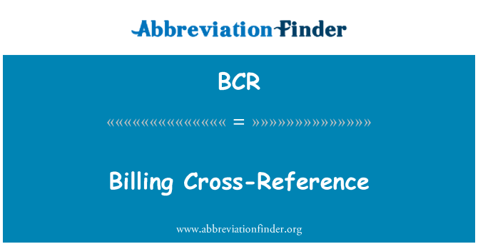 BCR: Abrechnung Querverweis