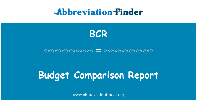 BCR: Budget Sammenligningsrapport