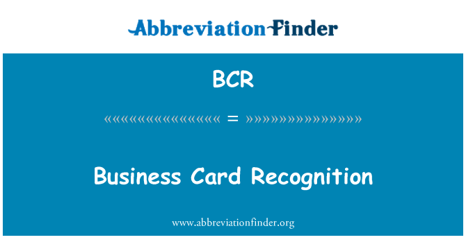 BCR: Riconoscimento Business Card