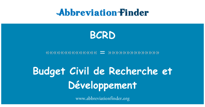 BCRD: Rozpočet civilní de Recherche et Développement