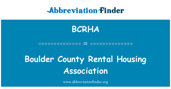 BCRHA: Boulder County Rental Housing Association
